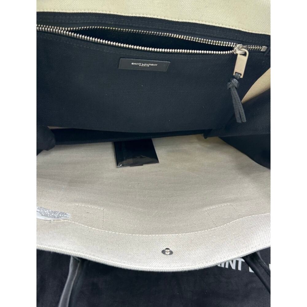 Saint Laurent RIVE GAUCHE canvas/leather tote bag made in Italy NWT - Picture 12 of 13
